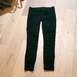 Super Skinny Deep Green Sak Fifth Ave Jeans